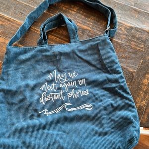 Owl crate corduroy tote